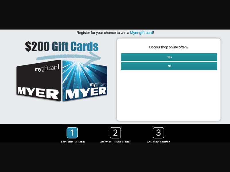AU - Quiztionnaire - Myer Giftcard - (CPL)