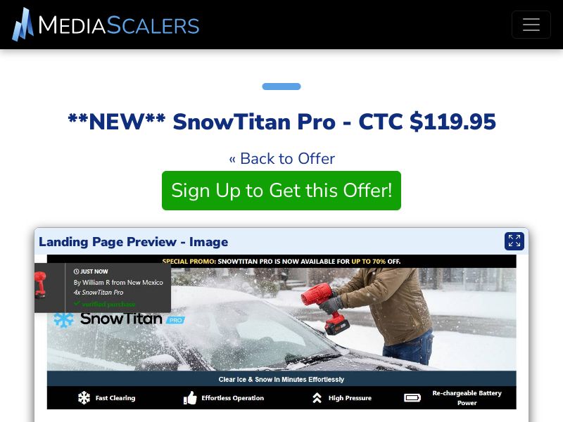 SnowTitan Pro - CTC $119.95 {+DTC, Alt-Landers} (Event Tracking) [US]