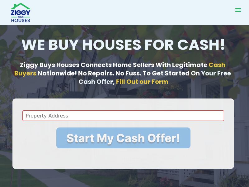 Ziggy Buys Houses - Sell My House Fast - RevShare (DISPLAY ONLY) | US