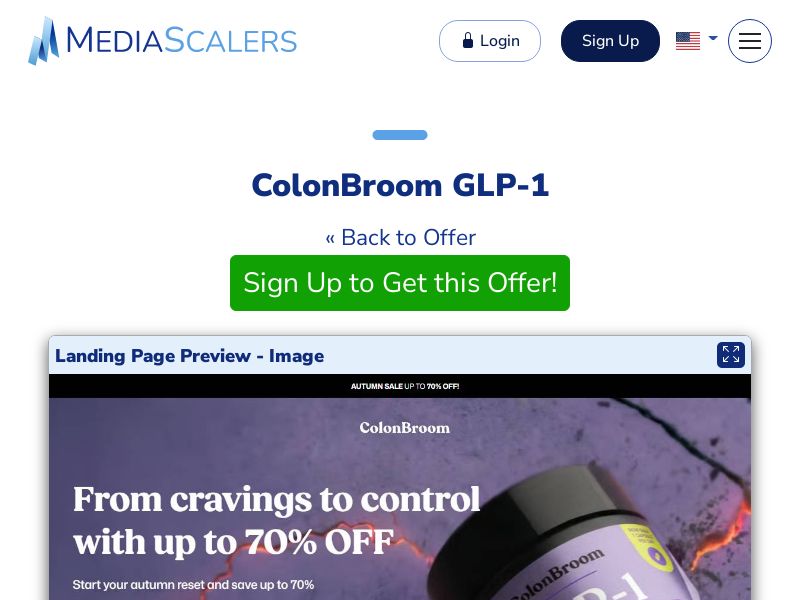 ColonBroom GLP-1 {+DTC, Alt-Landers, Quiz} (Event Tracking) [US]