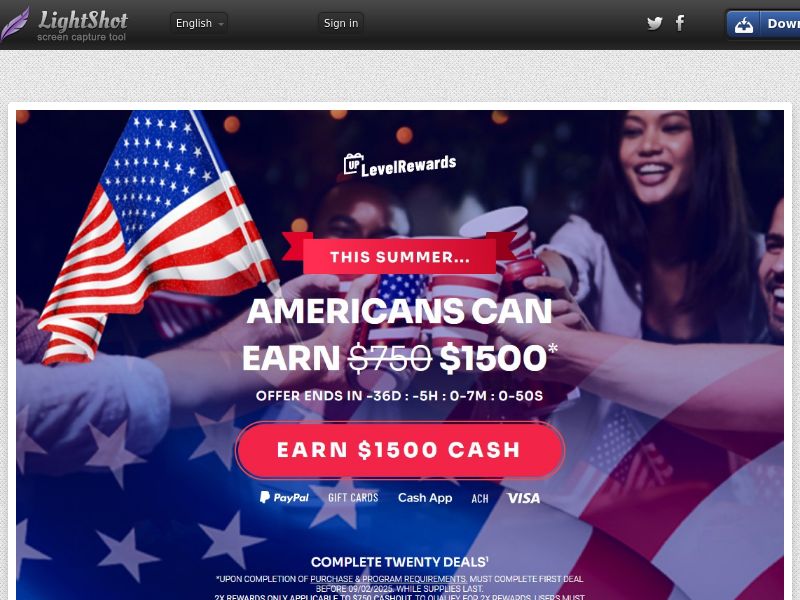 Rewards US - Cash $750 American Theme - CPL | US