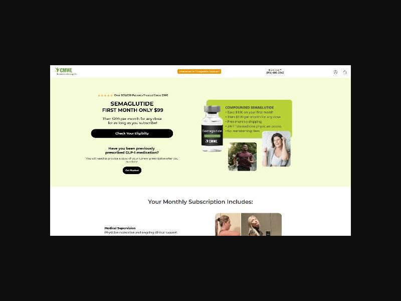 The Center for Medical Weight Loss - Semaglutide Lifetime Plan - CPS (US)