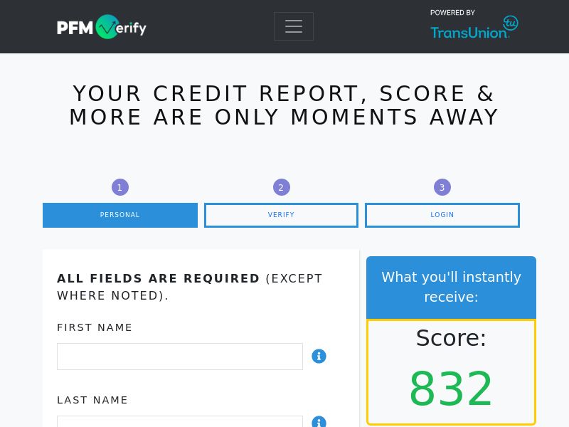 PFM Credit Verify - CA - CPS