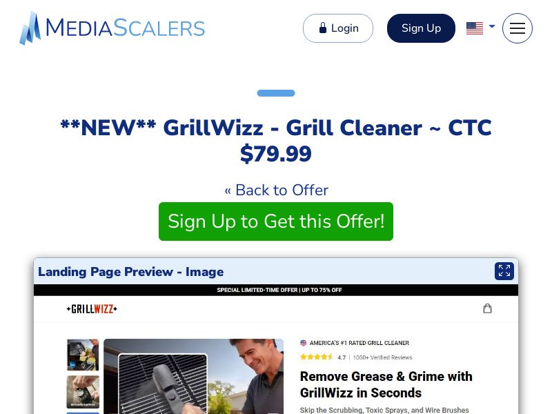 GrillWizz - Grill Cleaner ~ CTC $79.99 {+DTC} (Event Tracking) [US, DE, CA, AU, UK, FR, IL, +232 More]