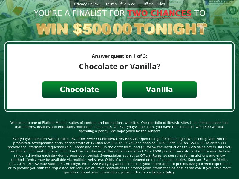 Everyday Winner Amex $500 Gift Card - CPL | US