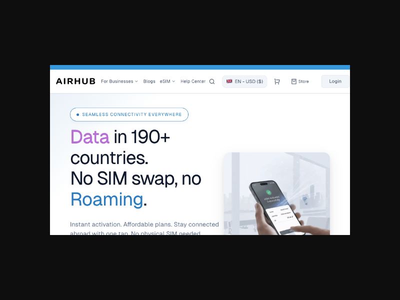 Airhub - International 5G eSIM - RevShare (WW)