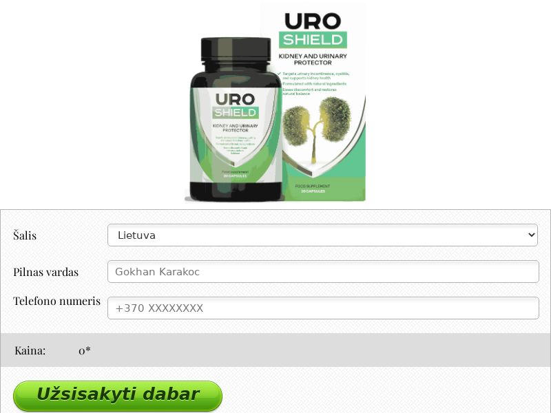 Uro Shield caps N30 free LT - cystitis