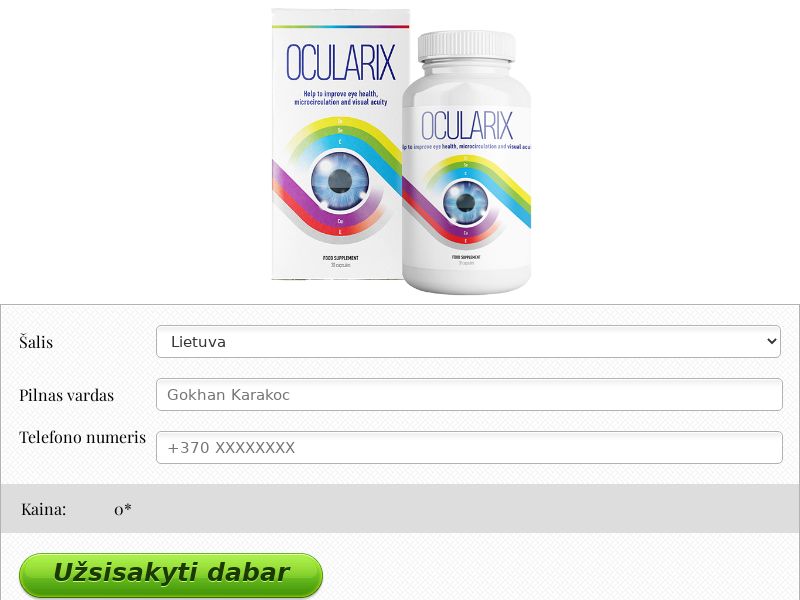 Ocularix Caps free LT - capsules for improving and protecting eyesight