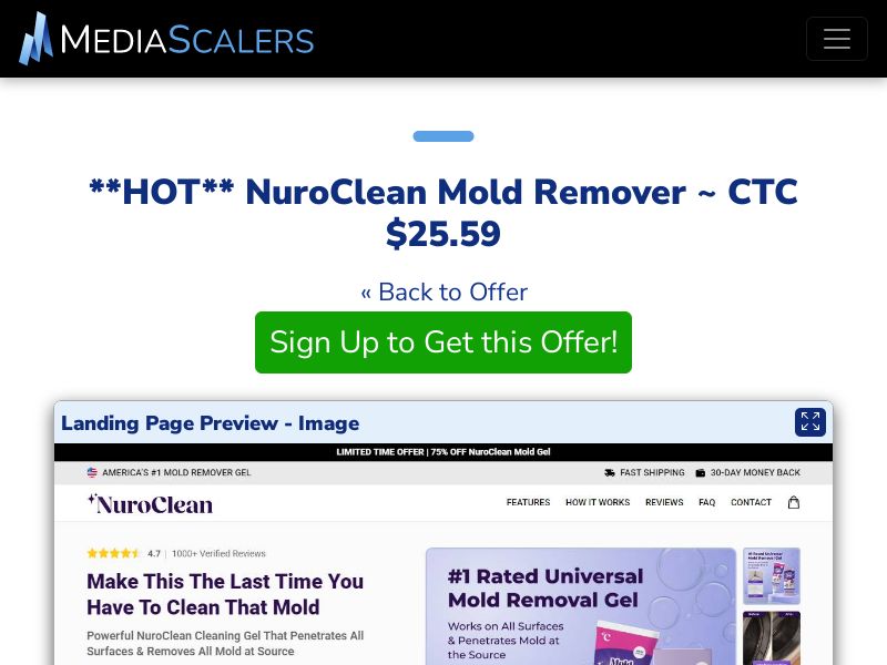 NuroClean Mold Remover ~ CTC $25.59 {+Advertorial, DTC, Alt-Landers} [US, DE, CA, AU, UK, FR, IL, +232 More]