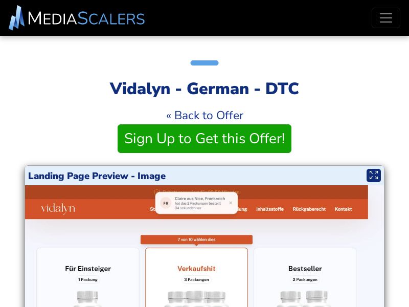 Vidalyn - German - DTC (Event Tracking) [CH]