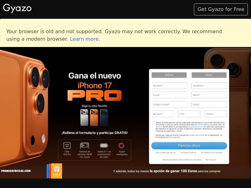 Sorteo iPhone 17 Pro - ES