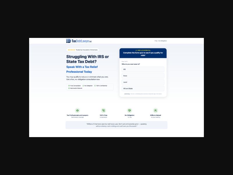 Taxdebtlawyer.net - Tax Debt - RevShare (US)