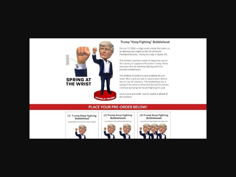 Trump Keep Fighting Bobblehead - IOS - CPS (US)