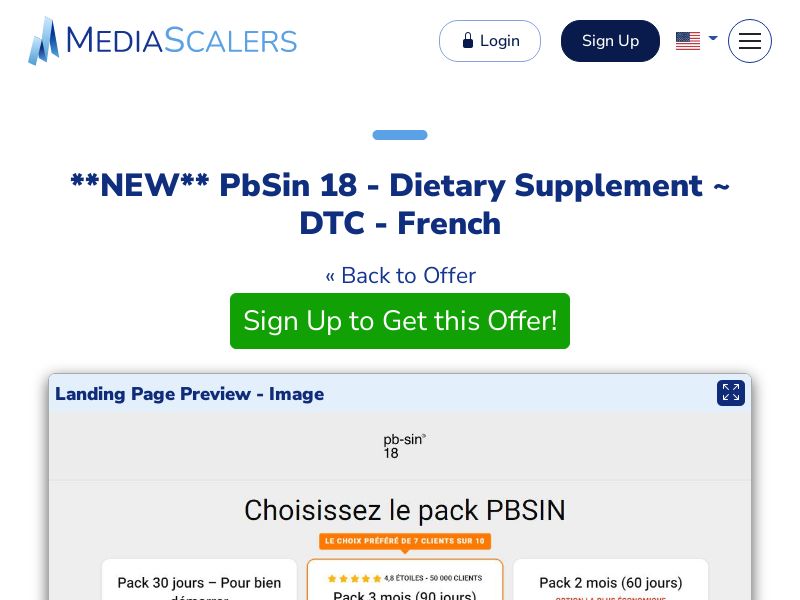 PbSin 18 - Dietary Supplement ~ DTC - French [BE]
