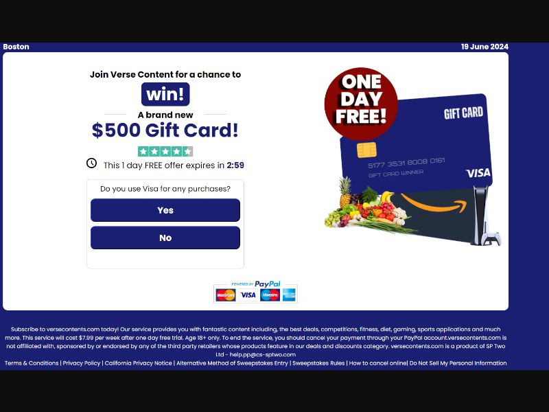 Visa PayPal - US