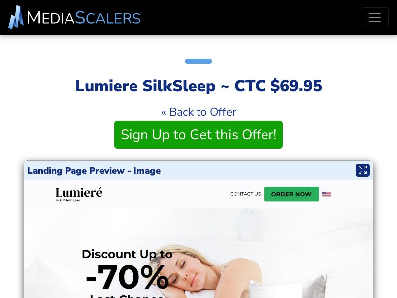 Lumiere SilkSleep ~ CTC $69.95 {+DTC, Alt-Landers} (Event Tracking) [US]
