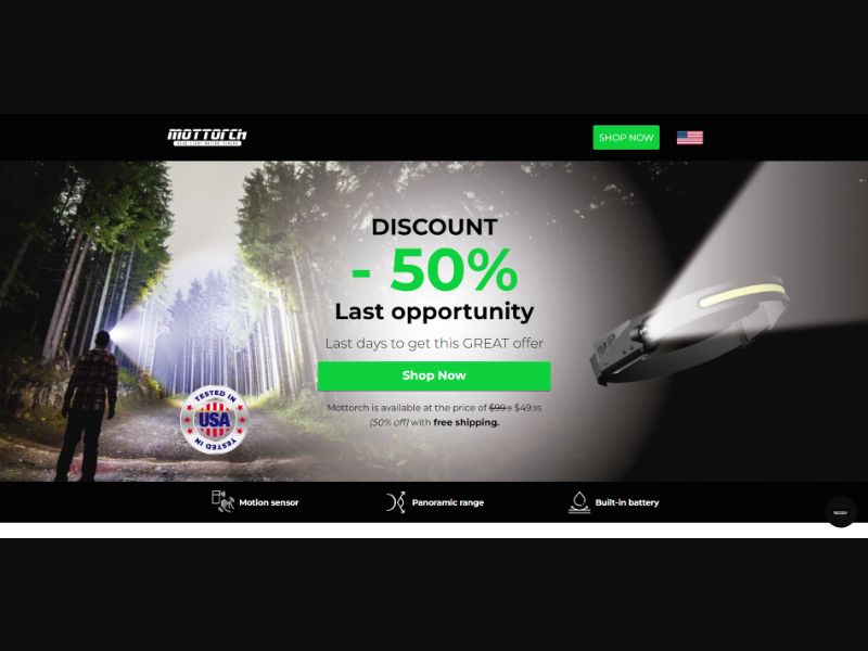 [WEB+MOB] Mottorch – Head Light Motion Sensor /International (112 GEOs) CPS *FB/TT/Google/Taboola Pixel* [Approval Required]