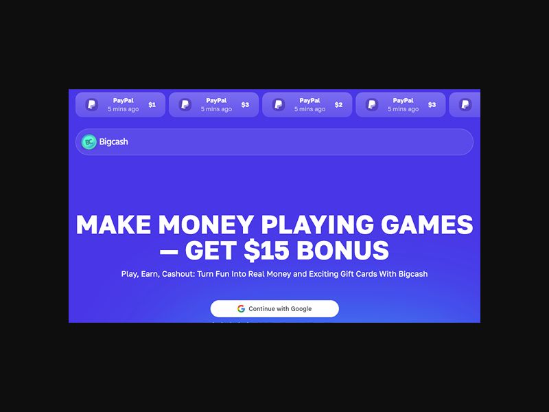 BigCash - Make Money Playing Games - CPA (US,CA,UK + more)
