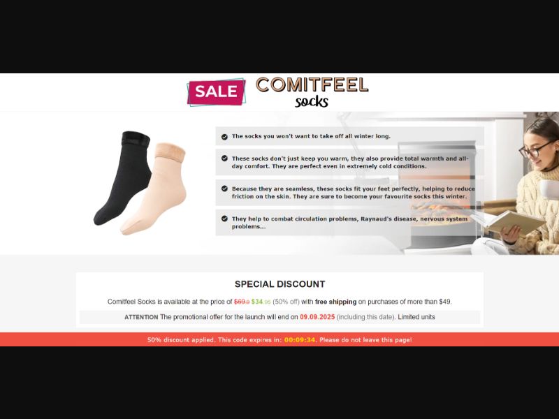 [WEB+MOB] Comitfeel Socks – Thermal Socks /International (112 GEOs) CPS *FB/TT/Google/Taboola Pixel* [Approval Required]