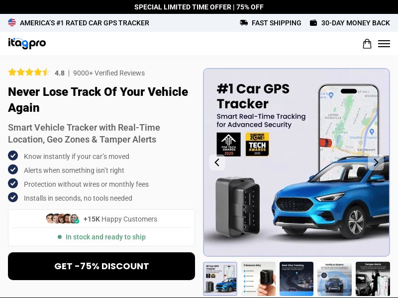 Car GPS Tracker - iTagPro - CTC $99.99