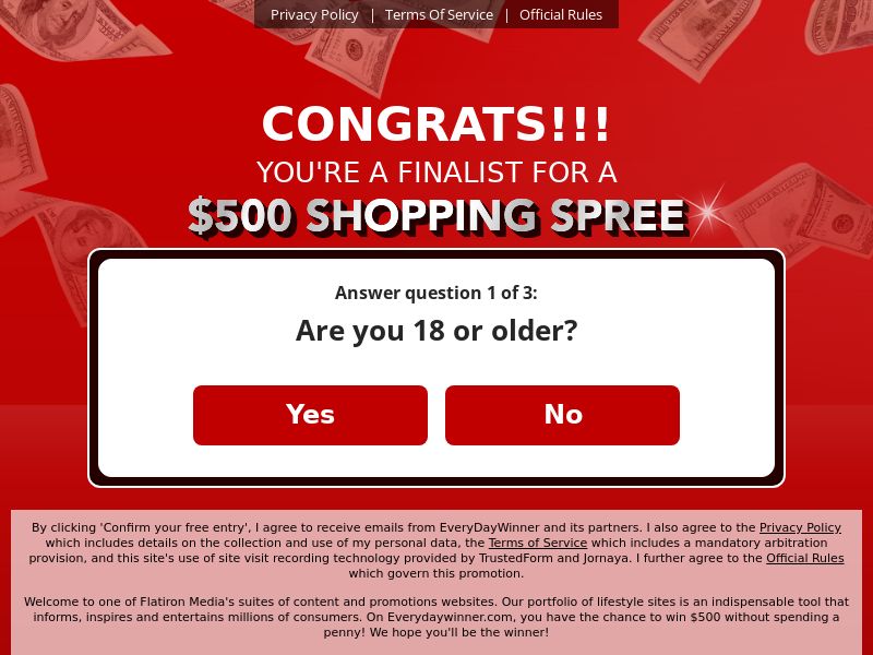 Everyday Winner Target - Submits/Sweeps/Surveys