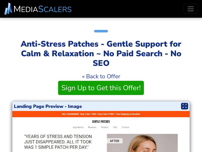 Anti-Stress Patches - Gentle Support for Calm & Relaxation ~ No Paid Search - No SEO [US, DE, CA, AU, UK]