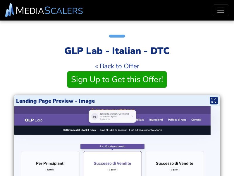 GLP Lab - Italian - DTC (Event Tracking) [CH]