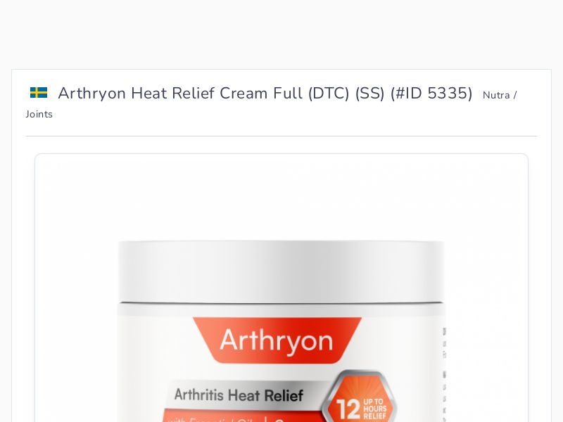 Arthryon Heat Relief Cream Full (DTC) (SS)
