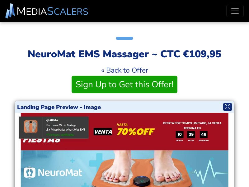 NeuroMat EMS Massager ~ CTC €109,95 {+DTC, Alt-Landers} (Event Tracking) [ES]