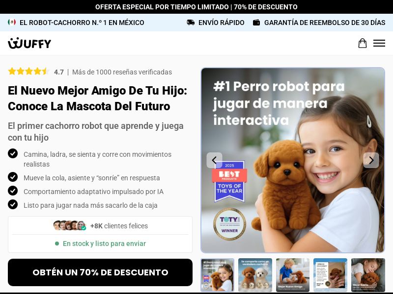 ! NEW OFFER - Wuffy Robot Puppy [LATAM] (Social,Banner,Native,Push,SEO,Search,Brand Bidding) - CPA