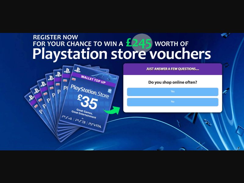 UK - Quiztionnaire - Playstation Voucher 245 - (CPL)