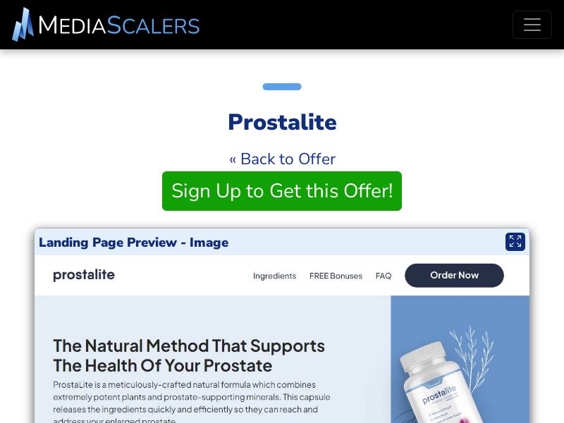 Prostalite {+DTC, TSL, VSL} [US, CA, AU, UK, NZ, IE]