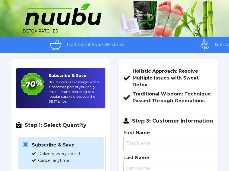 Nuubu Detox Foot Patches SUBSCRIPTION-DE/FR