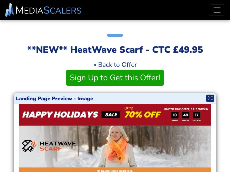 HeatWave Scarf - CTC £49.95 {+DTC, Alt-Landers} (Event Tracking) [UK]