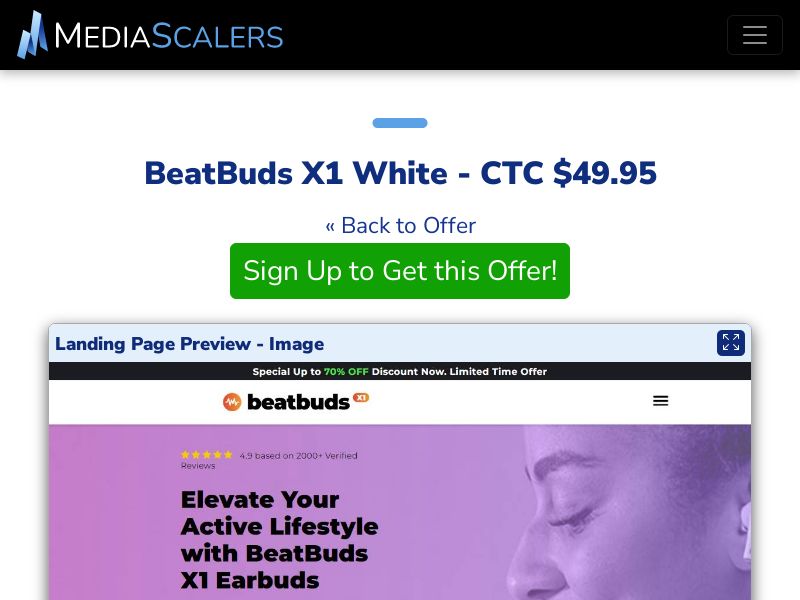 BeatBuds X1 White - CTC $49.95 {+DTC, Alt-Landers} (Event Tracking) [US]