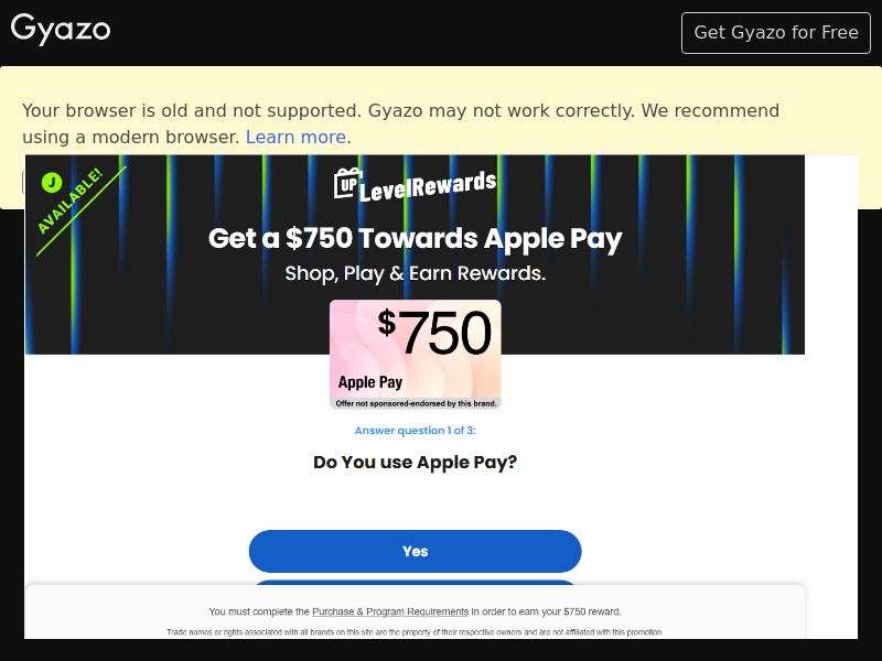 Rewards US - Apple Pay $750-Social traffic only
