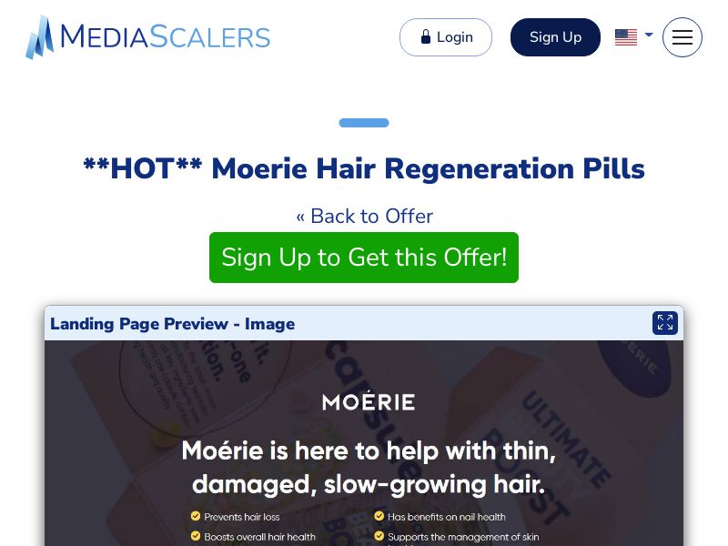 Moerie Hair Regeneration Pills {+Advertorial, Quiz, Alt-Landers, DTC} (Event Tracking) [US]