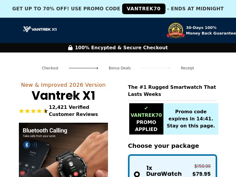 ! NEW OFFER - Vantrek X1 Smartwatch - DTC [US,UK,DE,AT,AU] (Social,Banner,Native,Push,SEO,Search,Brand Bidding) - CPA