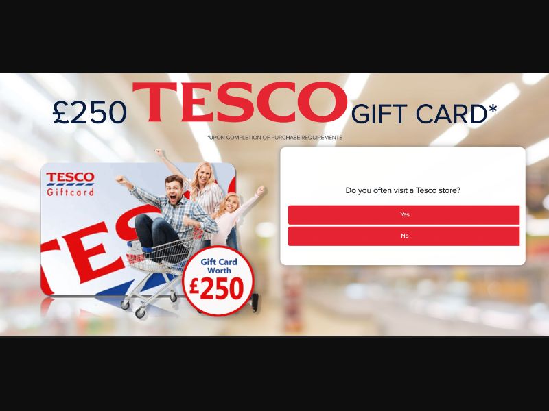 UK - RewardFlux - Tesco £250 Giftcard (Version 2) - (CPL)