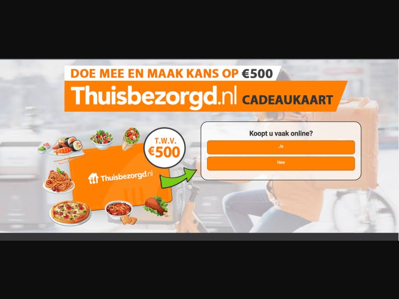 NL - Quiztionnaire - Thuisbezorgd Giftcard $500 - (CPL)