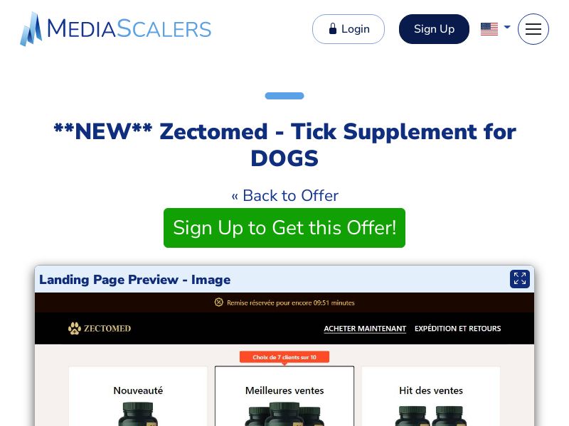 Zectomed - Tick Supplement for DOGS {+DTC} (Event Tracking) [FR, CH]