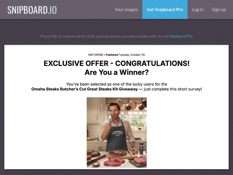 TechFlow - Omaha Steaks Butchers Cut (Survey Prelander) US - CC Submit (copy)