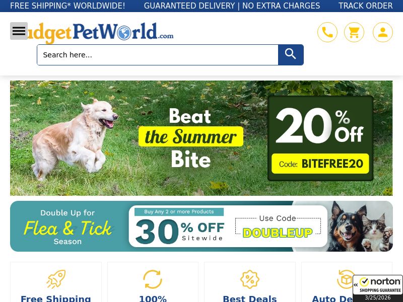 [WEB+MOB] BudgetPetWorld /International (245 Geos) Revshare 8% [Approval required]