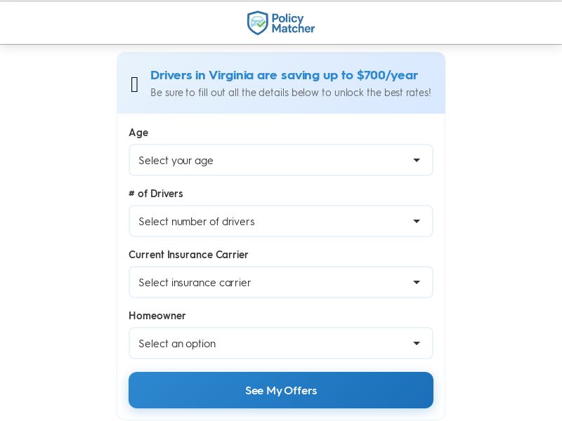 Auto Insurance (Policymatcher.com) 2 | CPL Referral Traffic (Clicks + Calls) | O&O Exclusive Offer