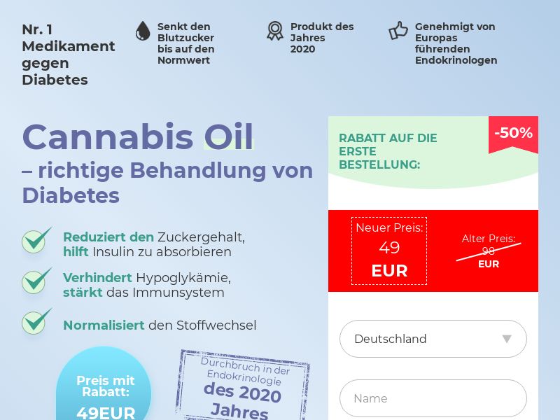 Cannabis Oil DE (diabet)