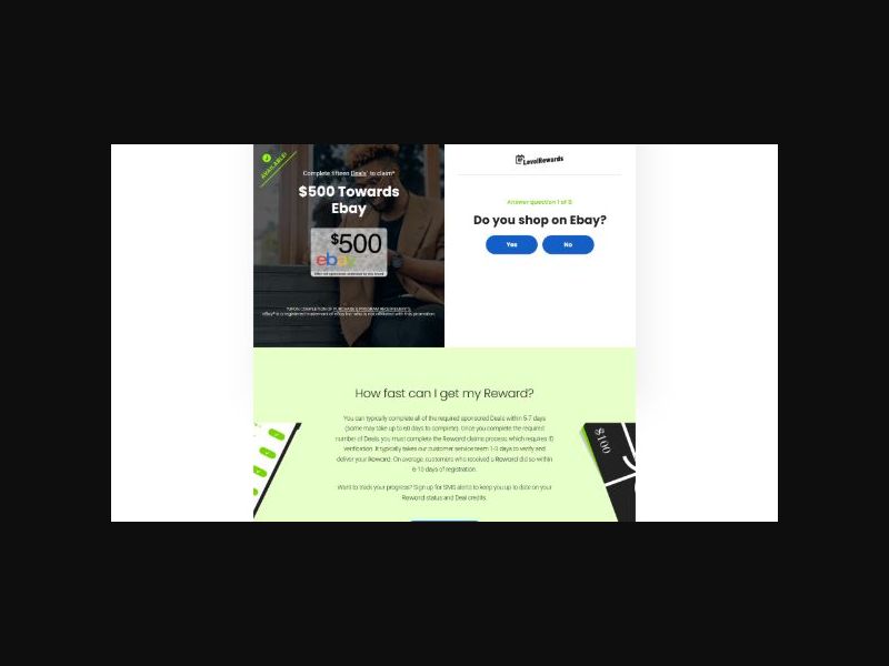 Level Rewards - Ebay - IOS - CPL (US)