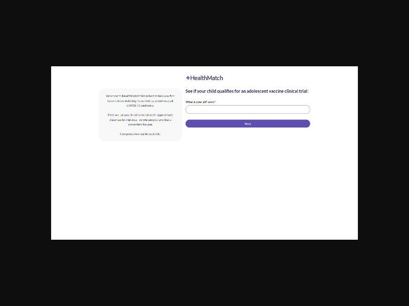 HealthMatch Clinical Trials - Adolescent Vaccines (12-17) - CPL (US)