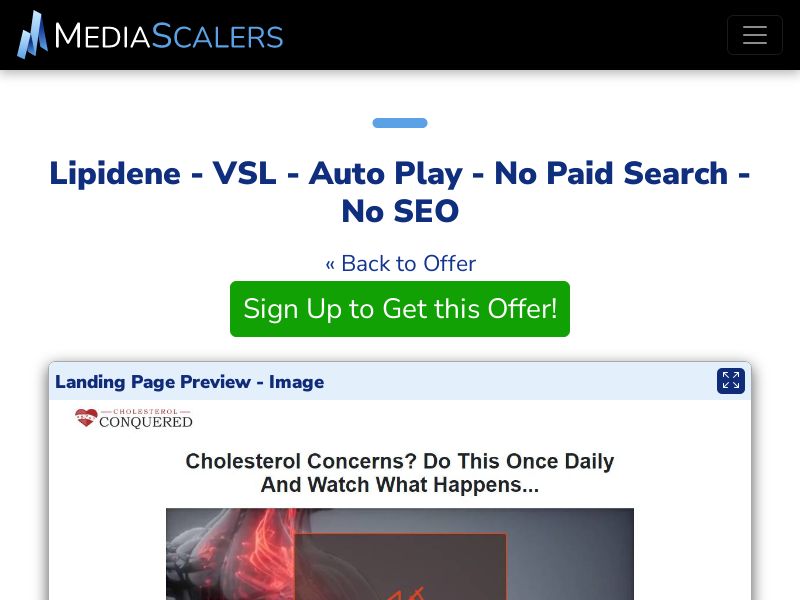 Lipidene - VSL - Auto Play - No Paid Search - No SEO [US, CA, AU, UK]