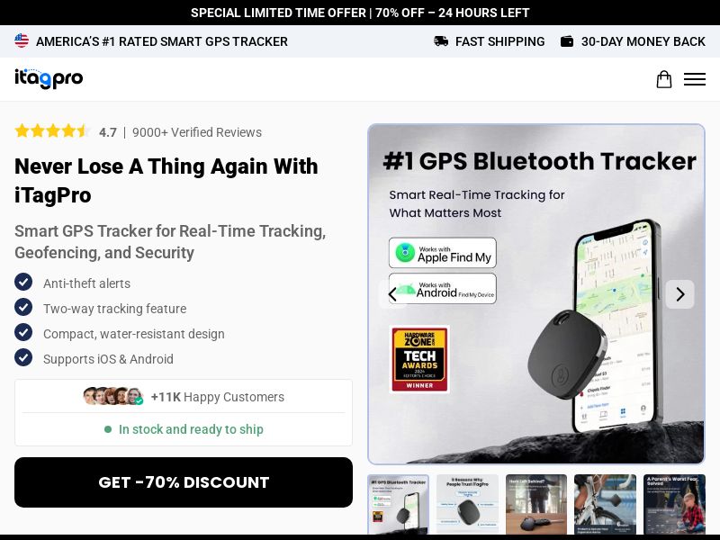 GPS Air Tag - iTagPro - CTC $41.99