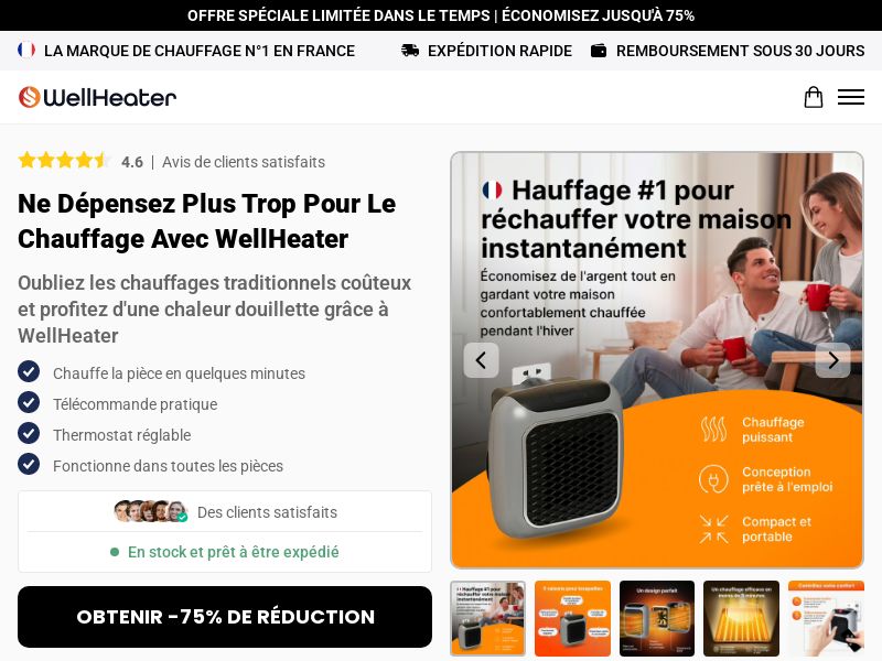 WellHeater - DTC [FR] (Social,Banner,Native,Push,SEO,Search,Brand Bidding) - CPA